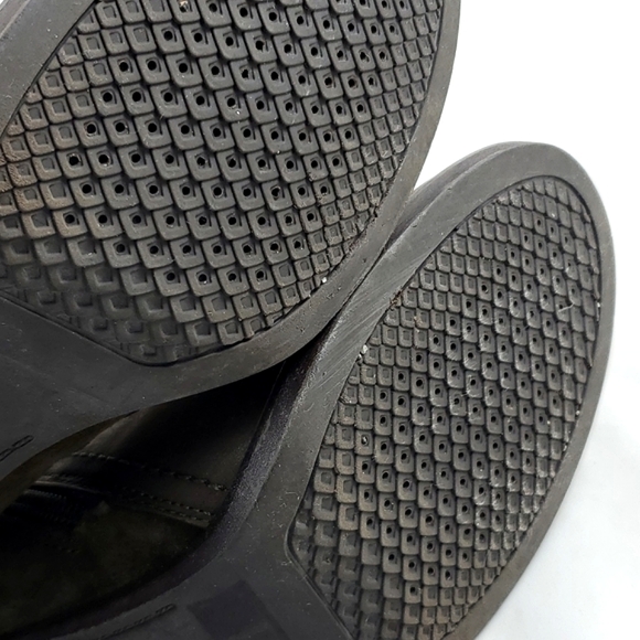 GEOX Respira Leather Ankle Strap Heeled Boots Olive Green Size 10 - Picture 8 of 16